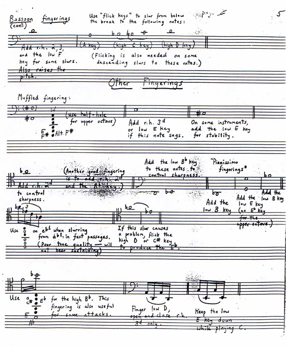 Bassoon Trill Fingering Chart 3